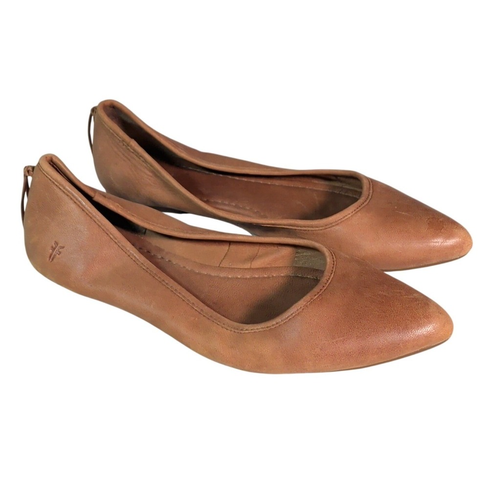 Frye Ballet Flats Womens Size 8M Shoes Pointed Toe Brown Leather Bohemian Boho